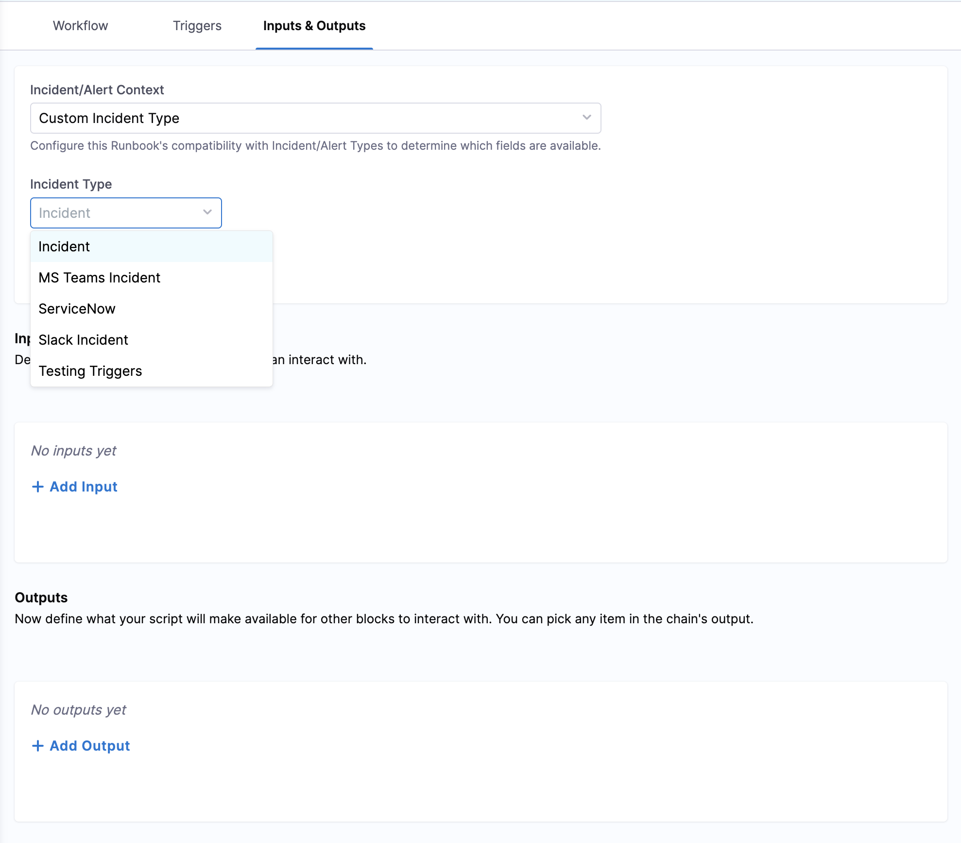 Defining Custom Incident Type