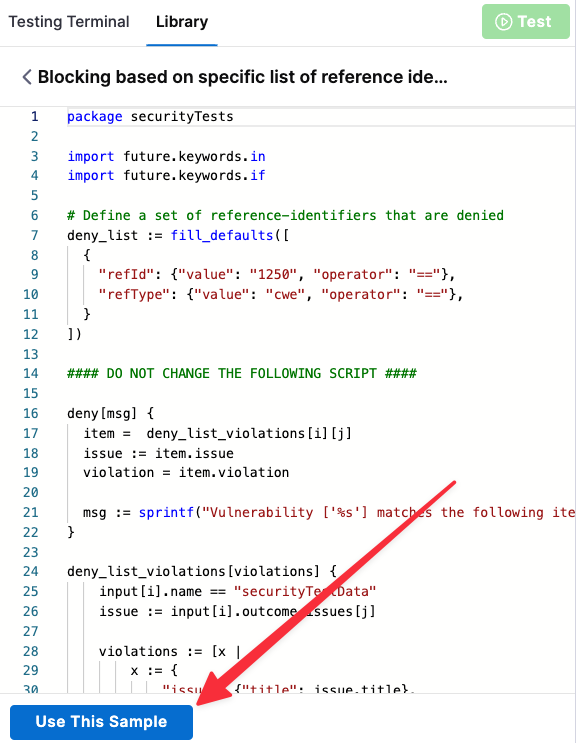 Select policy sample