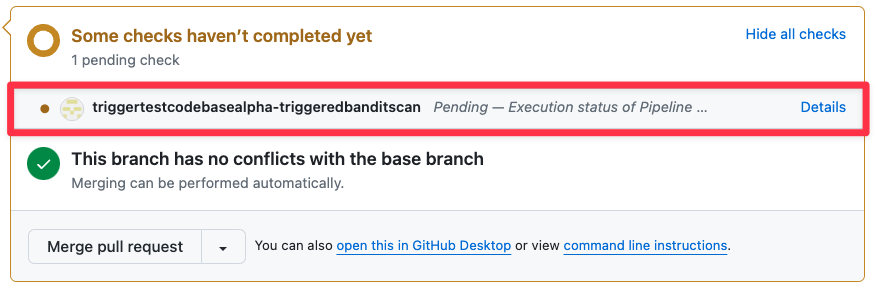 GitHub: automated check (Harness STO pipeline)