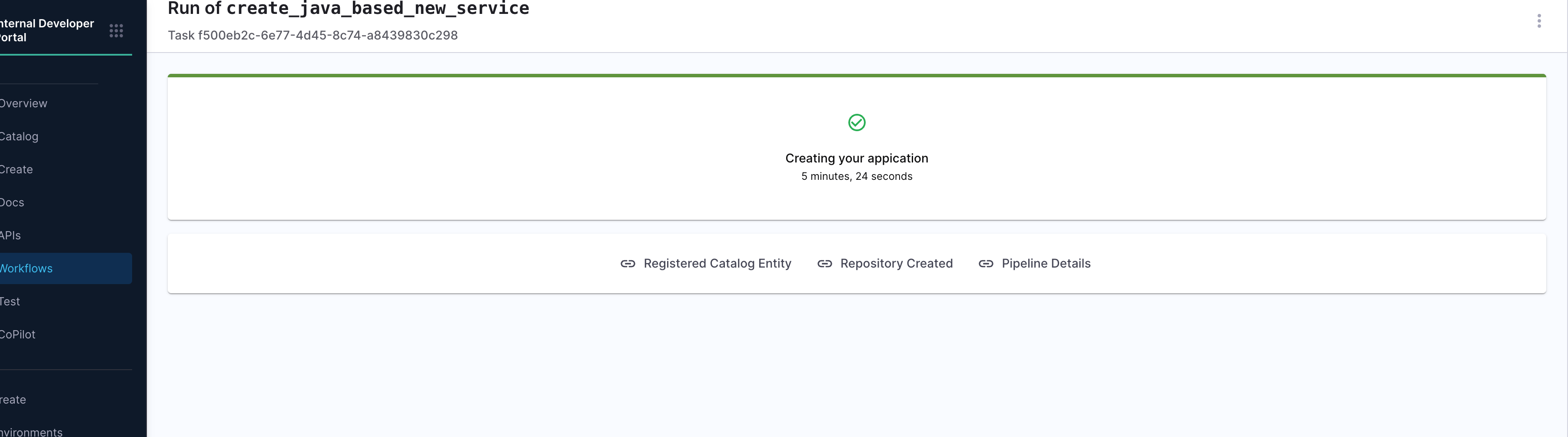 Workflow Completion Output View